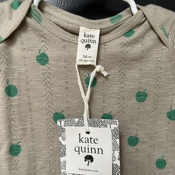 NWT Kate Quinn Organic Cotton Tan Apple Long Sleeve| Size 3-6 Months - Picture 2 of 4